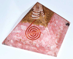 Orgone Rose Quartz & Quartz Point Pyramid
